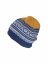 Dětská pletená čepice MARIUS, modro-okrová, merino vlna