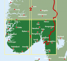 Mapa Norsko 1 - jih, Oslo, Bergen, Stavanger - mapa 1:250t. nové vydání