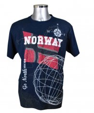 Tričko NORWAY s motivy severu, modré