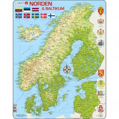 Mapa Norska - puzzle se zvířaty