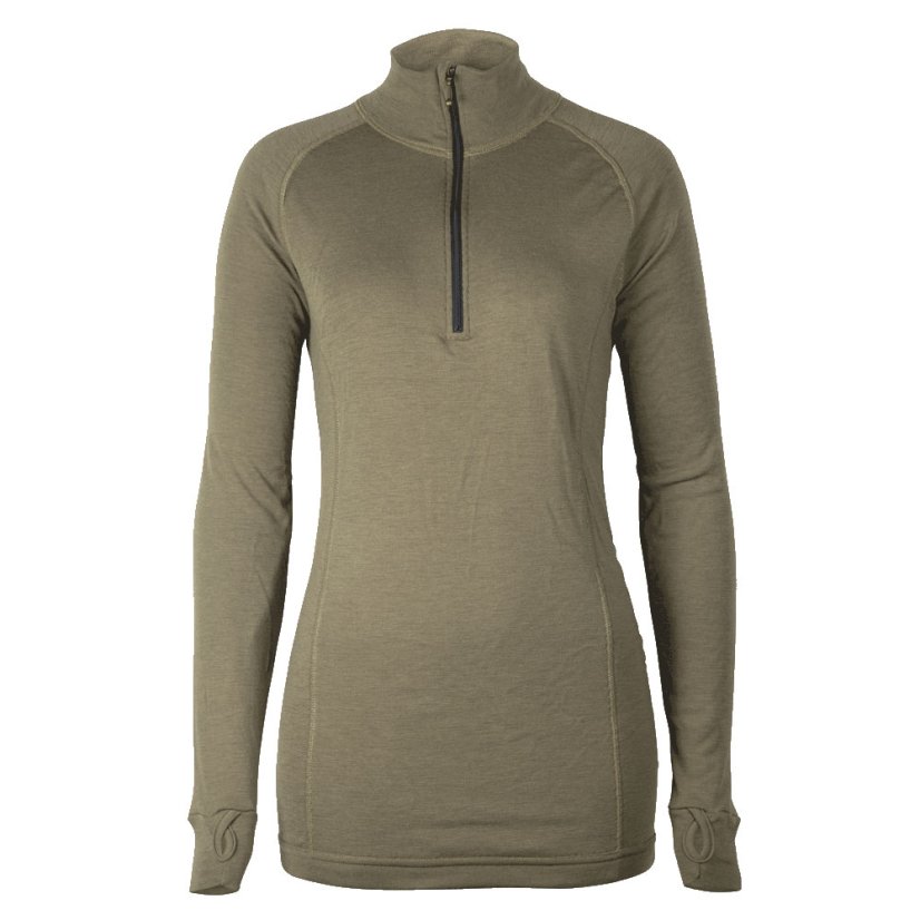 BRYNJE Lady Arctic Double Tactical Zip-polo 3/4 neck, olive