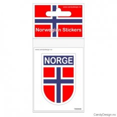 Samolepka NORGE, norská vlajka 6x4 cm