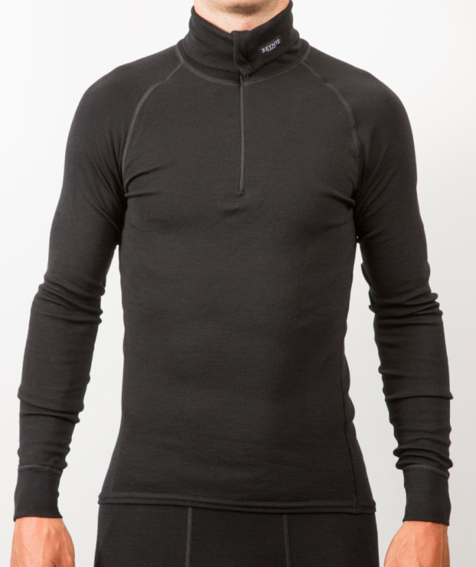 BRYNJE Classic Wool Zip Polo Shirt