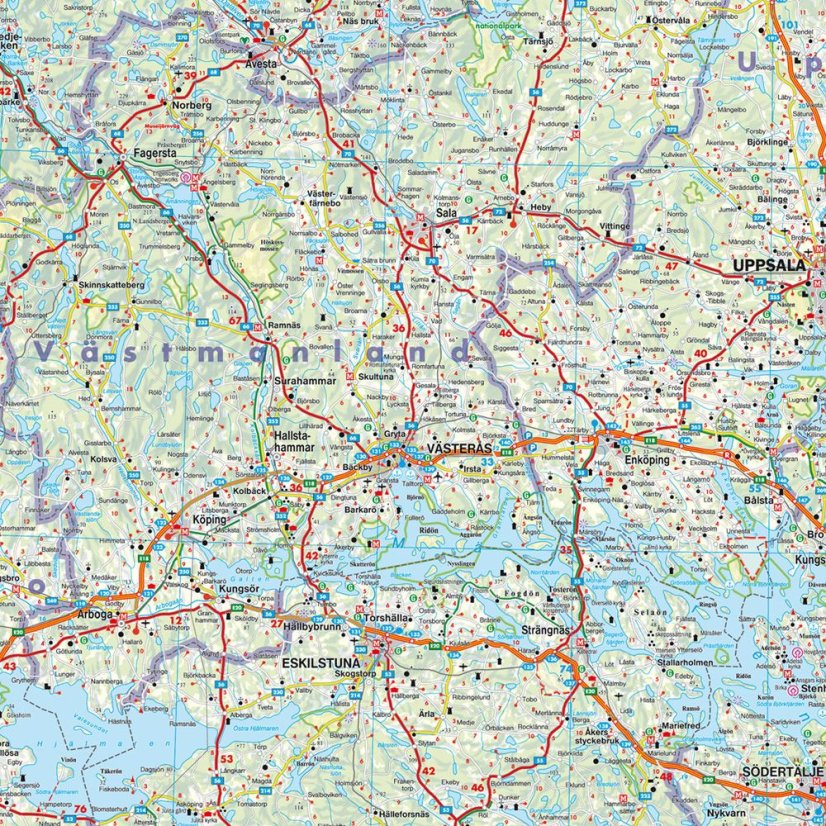 švédsko mapa detail