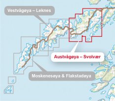 Hoyfjellskart Lofoten: Austvagoya - Svolvar - turistická mapa Lofoty 1:30 000