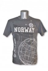 Tričko NORWAY s motivy severu, šedé