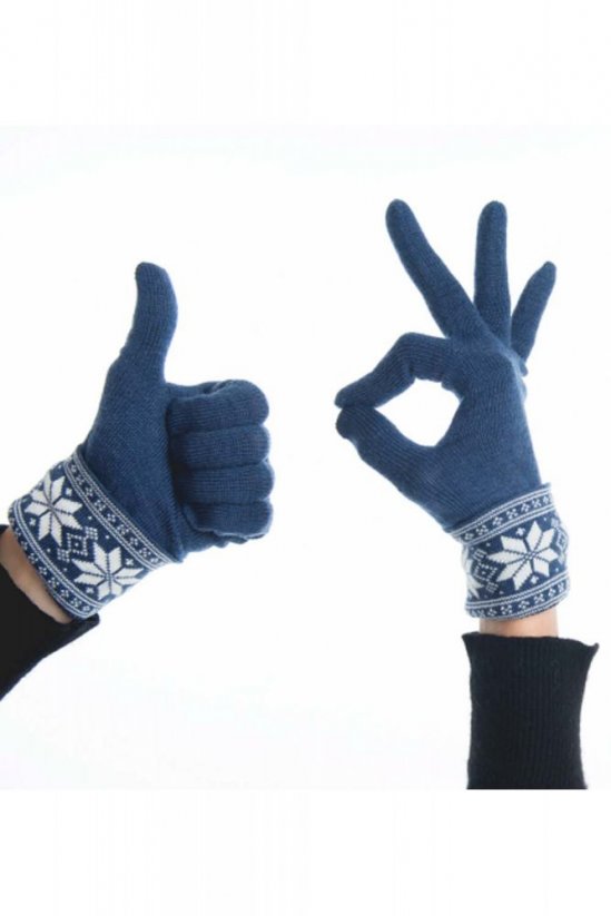 Prstové rukavice Vrikke SETESDAL s norským vzorem, 100% merino vlna