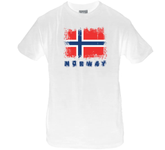 Pánské triko s vlajkou Norway bílé1814 Pánské triko s vlajkou Norway bílé1814