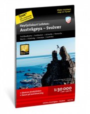 Hoyfjellskart Lofoten: Austvagoya - Svolvar - turistická mapa Lofoty 1:30 000