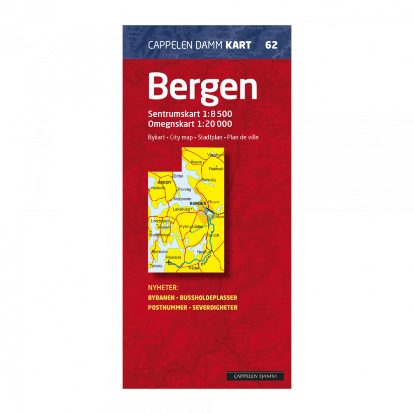 Mapa města BERGEN a okolí - BERGEN bykart CK62, 1:8 500