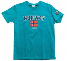 Tričko NORWAY s nášivkou vlajky, petrol