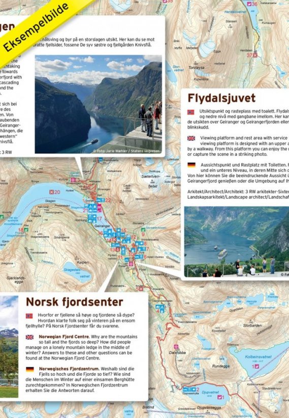 Mapa Aurlandsfjellet, Nasjonale turistveger
