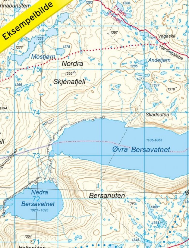Turistická mapa Trolltunga, Odda - Ullensvang 1:50.000