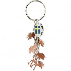 Přívěsek na klíče s losy, švédskou vajkou a nápisem SWEDEN