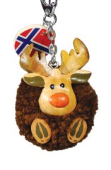 Plyšový pompom se sobem na klíče