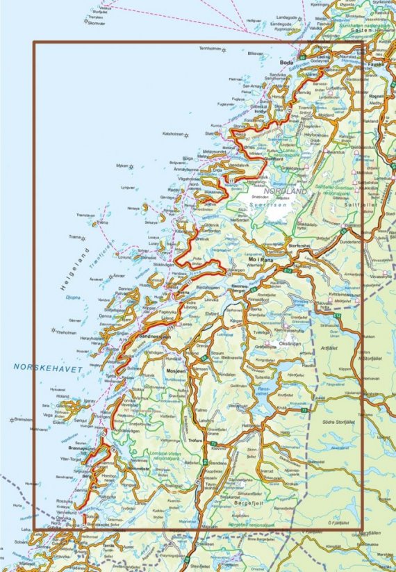 Mapa Helgelandskysten, Nasjonale turistveger