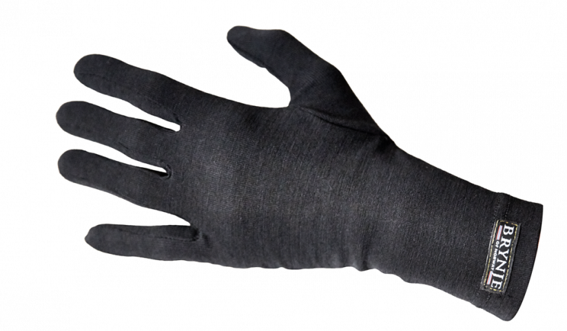Prstové merino rukavice BRYNJE Classic Wool Liners Gloves - barva: černá, velikost: M-L