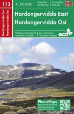 Hardangervidda západ - turistická mapa
