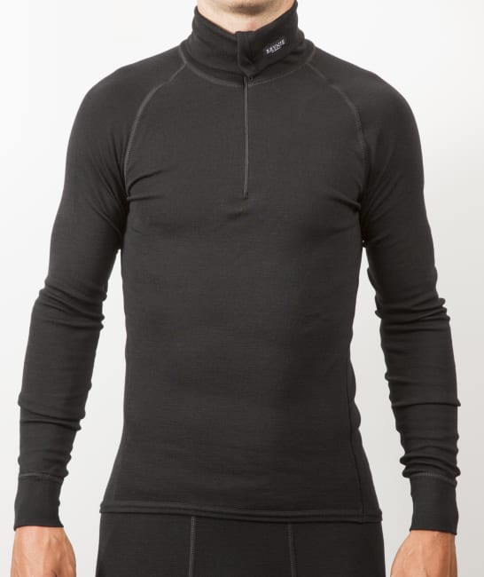 BRYNJE Classic Wool Zip Polo Shirt - barva: černá, velikost: XXL (56)