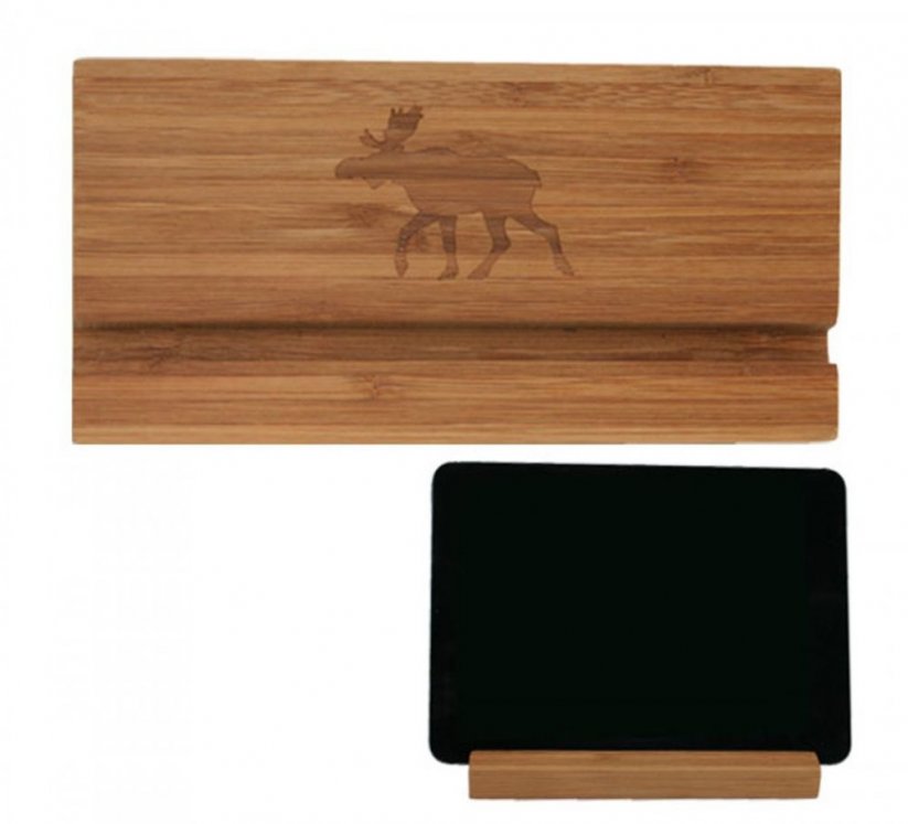 Dřevěný stojan na tablet - silueta losa