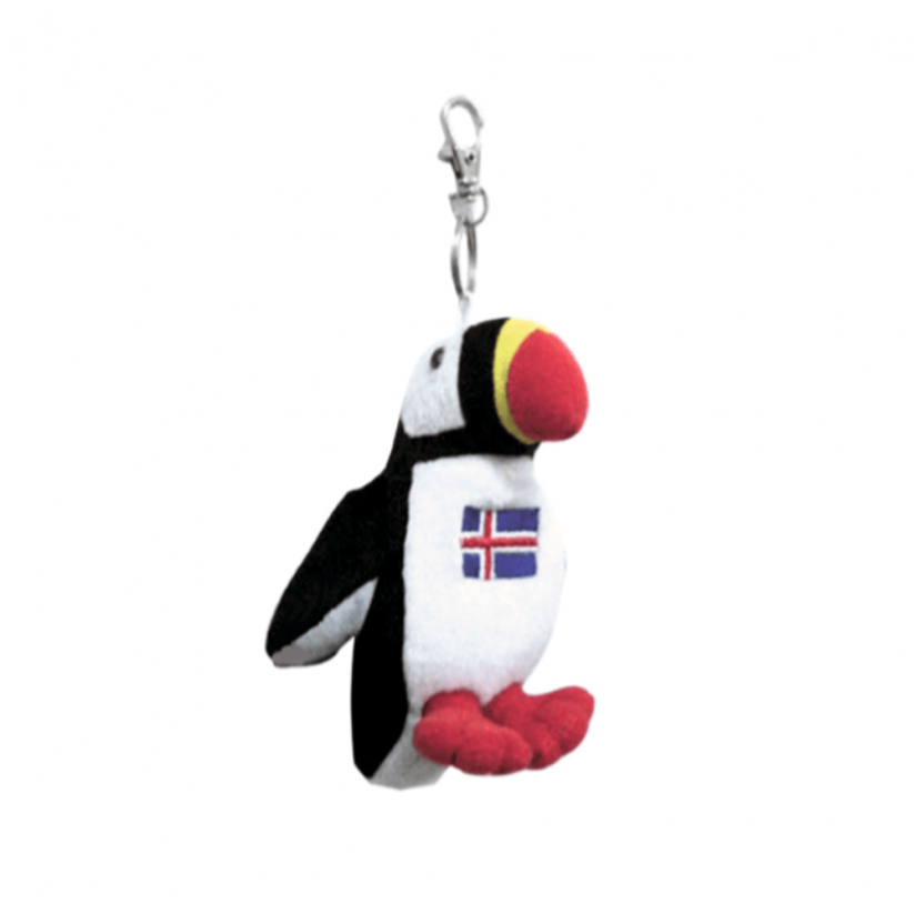 Plyšový papuchalk s vlajkou Islandu na klíče