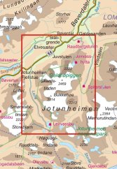 Galdhopiggen mapa Galdhopiggen mapa